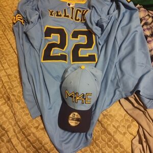 Brewers baseball jersey and matching hat